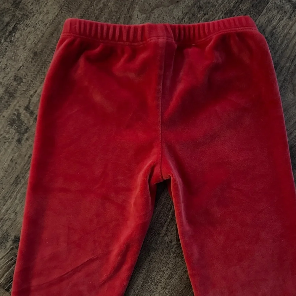 Red Kids Velour Leggings 4t